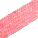 Gradient Strawberry Quartz Faceted Rondelle Beads Size 2x3mm 15.5'' Strand