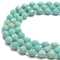 Green Blue Amazonite Prism Cut Double Point Faceted Round Beads 9x10mm 15.5'' Strand