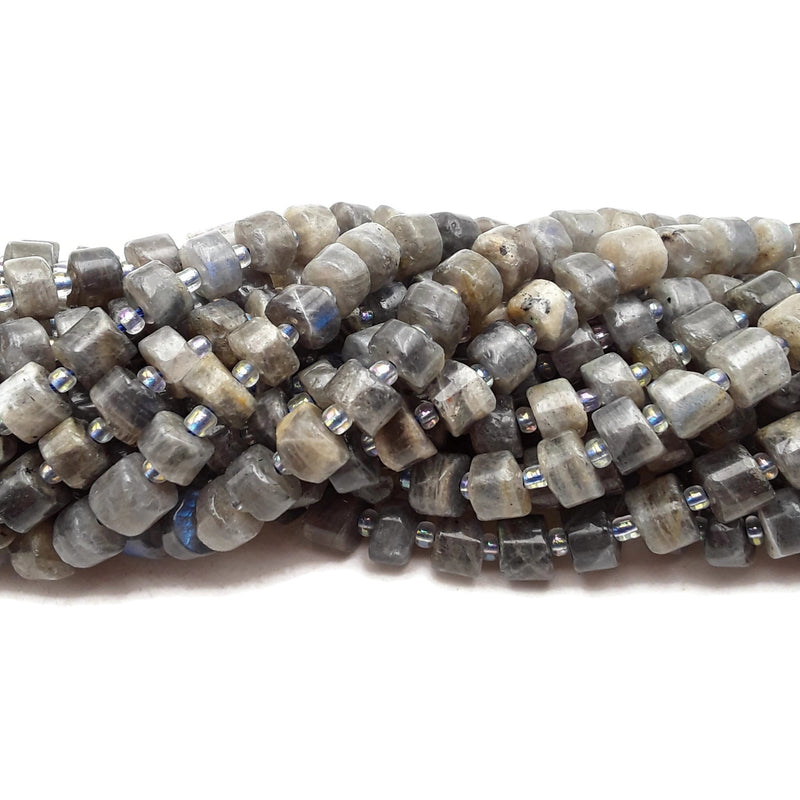 Labradorite Faceted Rondelle Wheel Disc Beads Approx 7-8mm 15.5" Strand