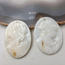 mop shell cameo pendant oval shape 