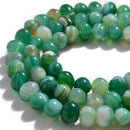 green Striped agate irregular pebble nugget beads 