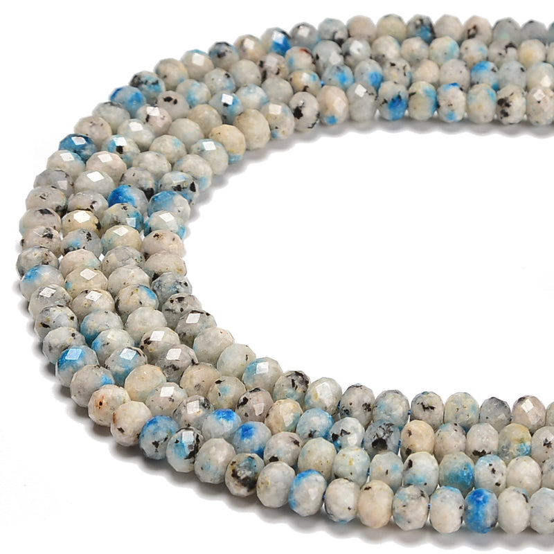 K2 Jasper Faceted Rondelle Beads Size 4x6mm 15.5'' Strand