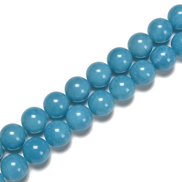 Blue Sponge Quartz Smooth Round Beads 14mm 16mm 18mm 20mm 22mm 24mm 15.5" Strand