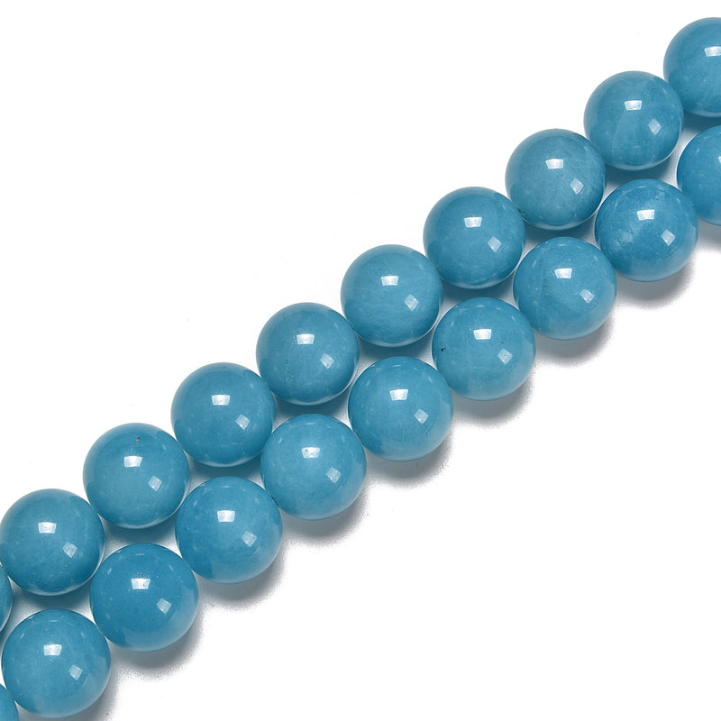 Blue Sponge Quartz Smooth Round Beads 14mm 16mm 18mm 20mm 22mm 24mm 15.5" Strand
