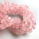 rose quartz faceted rondelle wheel Discs beads 