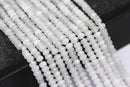 natural white jade faceted rondelle beads 