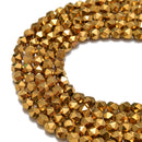 gold plated hematite faceted star cut beads