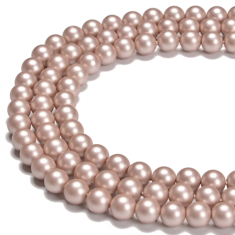 Light Purple Shell Pearl Matte Round Beads 6mm 8mm 10mm 15.5'' Strand