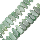 Green Aventurine Graduated Smooth Flat Teardrop Beads 30-4mm 15.5" Strand