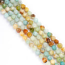 multi color amazonite faceted star cut beads