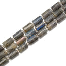 Labradorite Faceted Cylinder Beads Size 10x16mm 15.5'' Strand