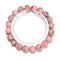 02-Rhodochrosite Round Beaded Bracelet Beads Size 9mm - 15mm 7.5 '' Length