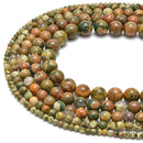 Rainforest Jasper Rhyolite Smooth Round Beads 4mm 6mm 8mm 10mm 12mm 15.5” Strand