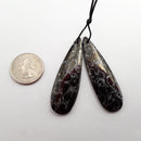 black sea sediment jasper pendant earrings teardrop shape