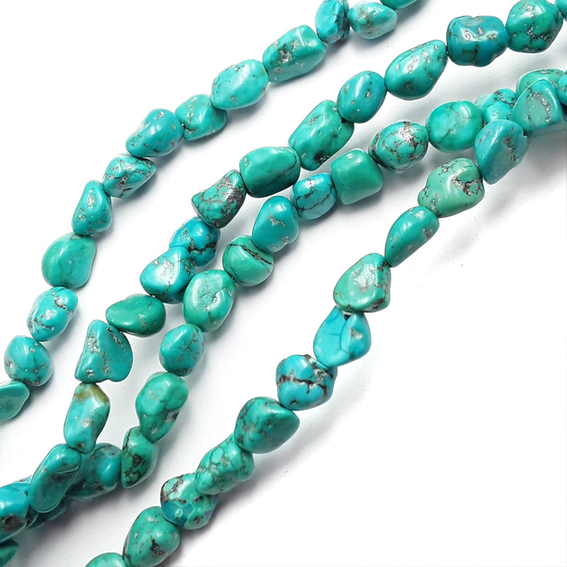 natural blue green turquoise irregular pebble nugget beads