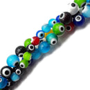 Multi-Color Evil Eye Glass Smooth Round Beads 6mm 8mm 15.5" Strand