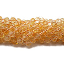 Natural Citrine Faceted Rondelle Wheel Discs Beads 5x8mm 15.5" Strand