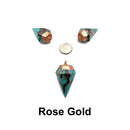 Bronzite Turquoise Silver/Gold /Rose Gold Plated Top Pendulum 20x40mm Per Piece