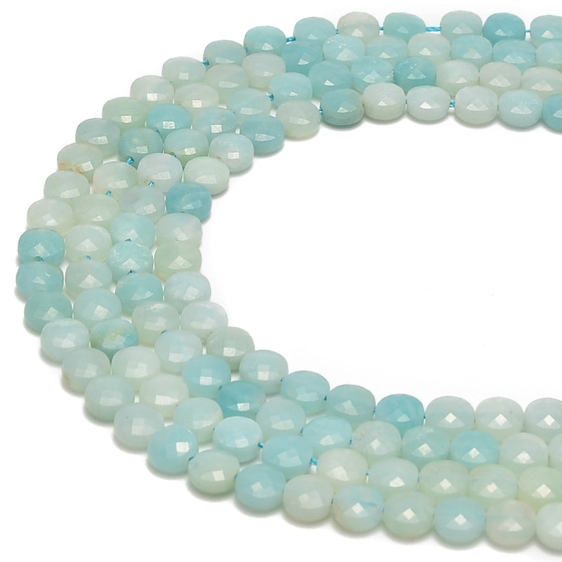 green amazonite faceted shape beads