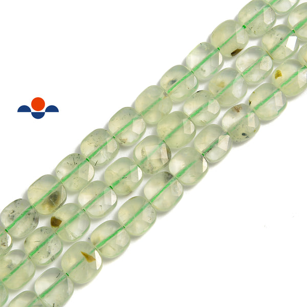 prehnite faceted square beads