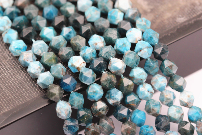 apatite faceted star cut beads