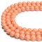 Cream Orange Shell Pearl Smooth Round Beads Size 4mm 6mm 8mm 10mm 15.5'' Strand