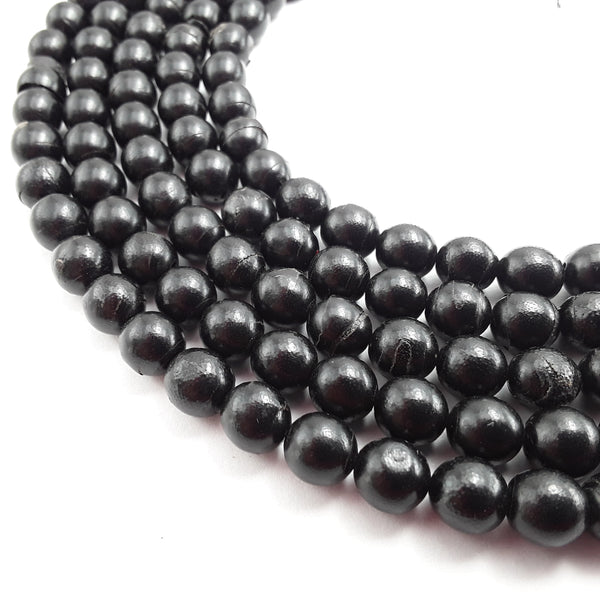 natural black coral round beads