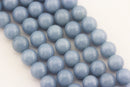 natural angelite smooth round beads