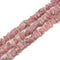 Strawberry Quartz Rough Nugget Chunks Center Drill Beads Size 6x16mm 15.5"Strand