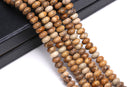 natural picture jasper smooth rondelle beads