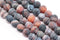 black red fire agate Crackled matte round beads 