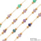 3mm Faceted Round Beads Multi Gemstone Chain Sold One Meter Per Bag