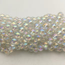 clear quartz ab coat smooth round beads 