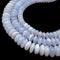 blue lace agate smooth translucent rondelle beads