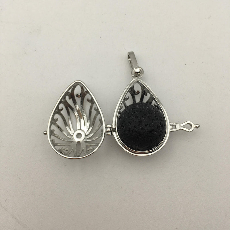 silver metal oil diffuser pendant teardrop