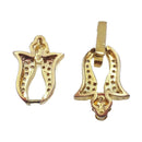 tulip clasp gold plated copper with micro pave clear zircon