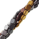 silver gold copper gray hematite matte smooth flat square beads