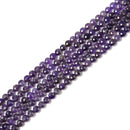 Natural Amethyst Faceted Coin Beads Size 6mm 15.5'' Strand