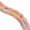 cherry flower sakura agate smooth flat rectangle tube beads