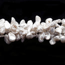 Ivory White Fresh Water Pearl Keshi Biwa Pebble Nugget Beads 12-15mm 14" Strand