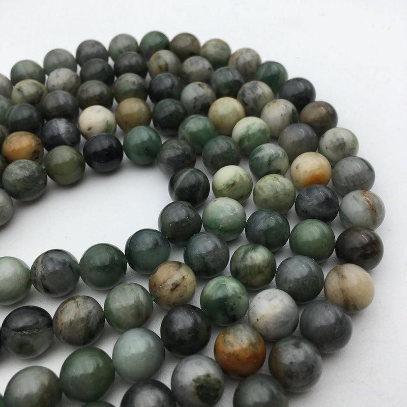 chinese sinkiang jade smooth round beads 