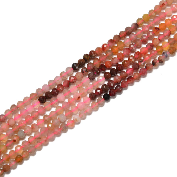 Natural Gradient Multi Opal Faceted Round Beads Size 2.5mm 15.5'' Strand