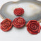 natural red coral hand carved rose flower