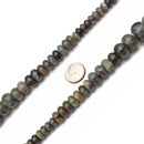 Natural Green Jade Graduated Smooth Rondelle Beads 6-16mm 15.5" Strand
