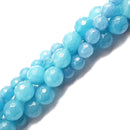 blue sponge quartz faceted round beads 