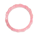 Rose Quartz Double Drill Bamboo Shape Beads Bracelet Size 12x15mm Length 7.5"
