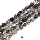 01 Multi Crystal Gemstone Pebble Nugget Beads 6x8mm 15.5'' Strand