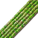 Green Sea Sediment Jasper Heishi Rondelle Discs Beads 2x4mm 15.5" Strand
