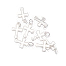 925 Sterling Silver Crucifix Cross Charm Pendant Size 12x18mm 3pcs per Bag