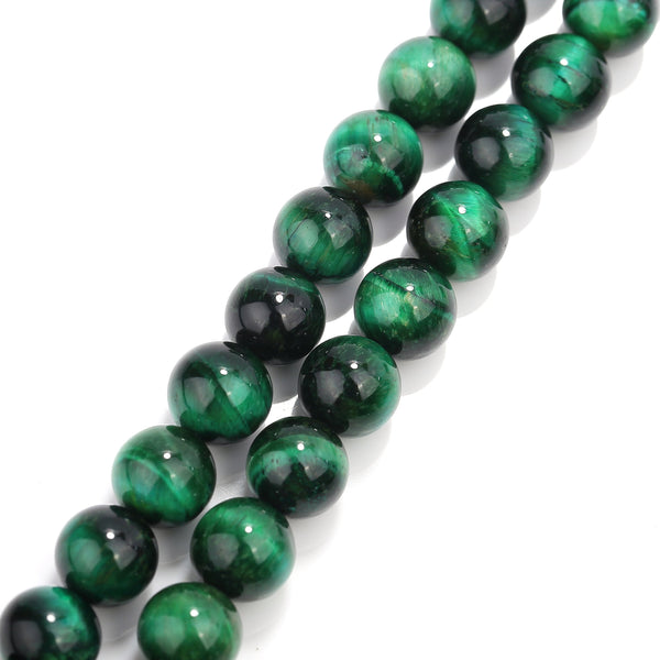 2.0mm Large Hole Green Tiger's Eye Smooth Round Beads 6mm 8mm 10mm 15.5" Strand